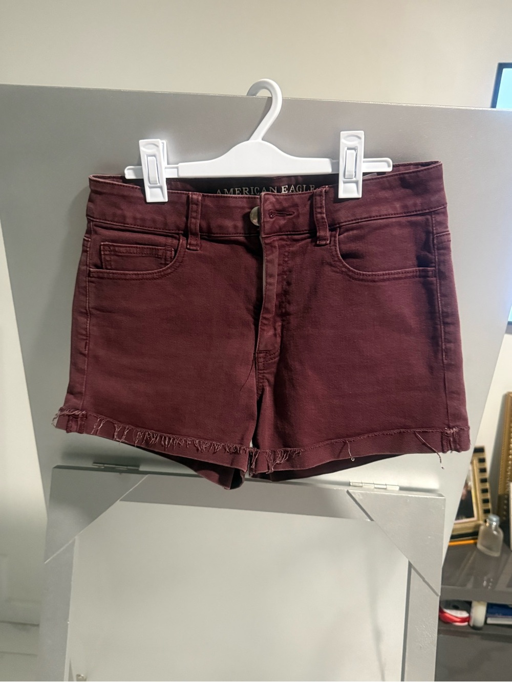 American Eagle Outfitters Women's Burgundy Denim Shorts
